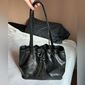 Patricia Nash Whitney tote vintage black croc leather 10th anniversary bag purse